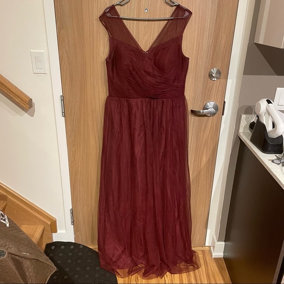 Adifa Burgundy Tulle Gown - For You Dress - bridesmaid or prom - Picture 6 of 9